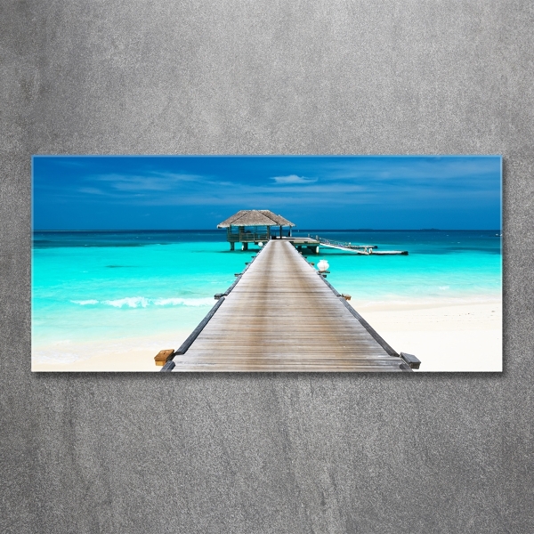 Wall art on glass Wooden pier