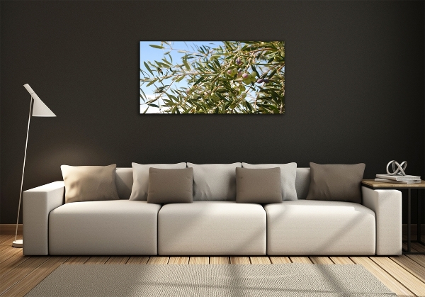 Glass wall art Olive tree