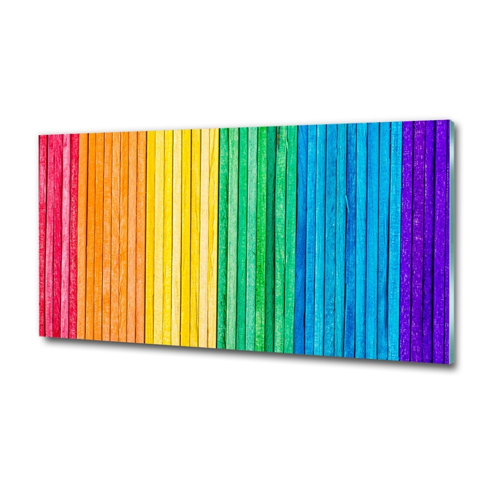 Glass wall art Colorful stripes