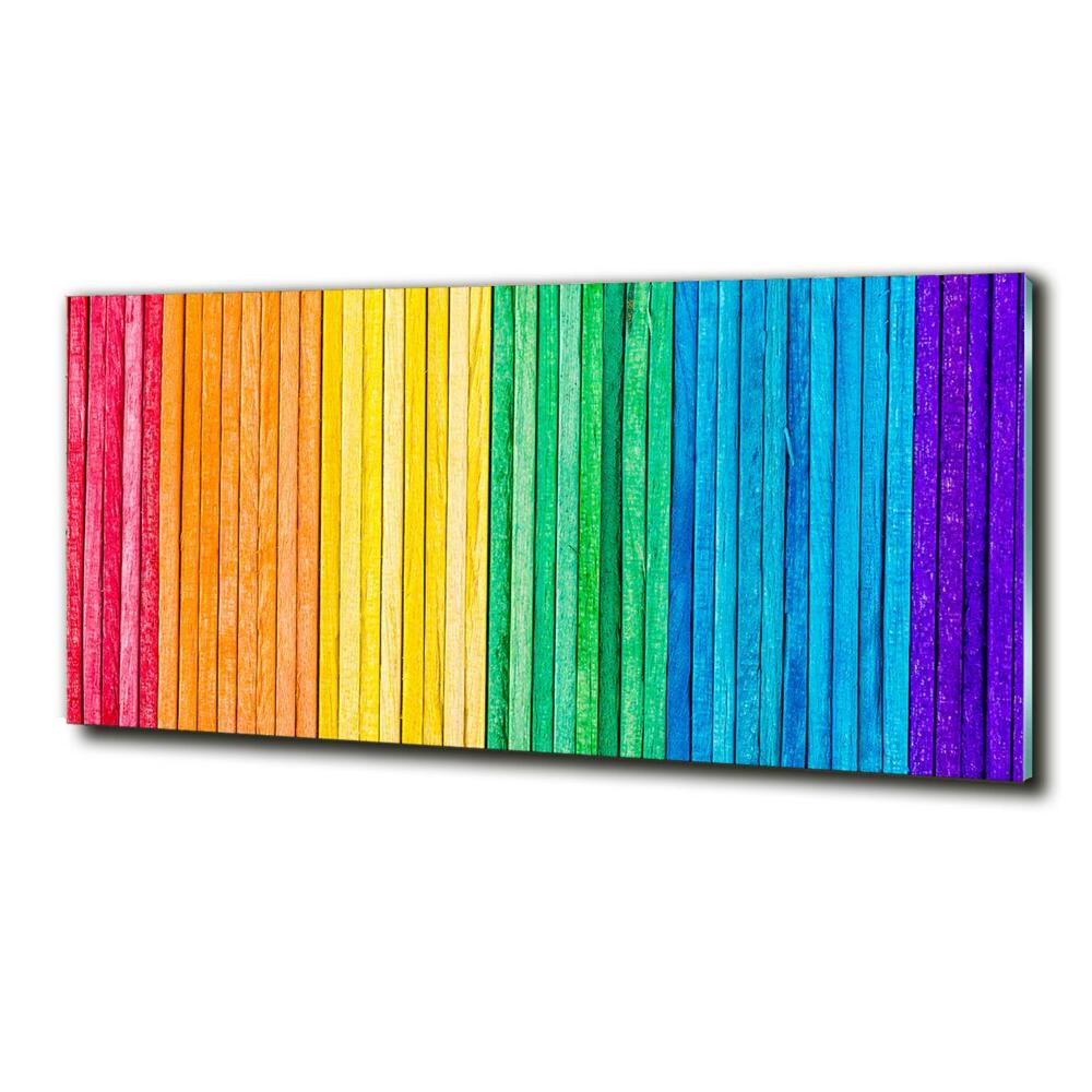 Glass wall art Colorful stripes