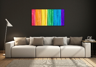 Glass wall art Colorful stripes