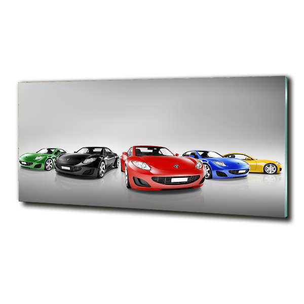 Glass picture print Colorful cars