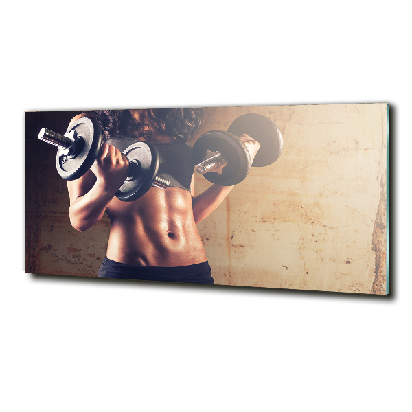 Wall art on glass Muscle structure