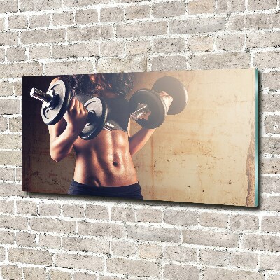 Wall art on glass Muscle structure