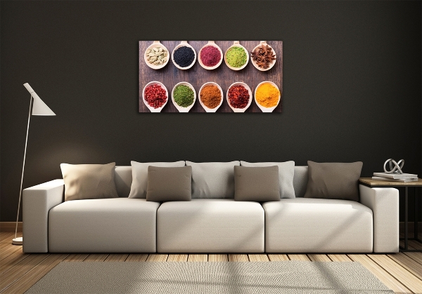 Wall art on glass Colorful spices