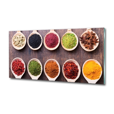 Wall art on glass Colorful spices