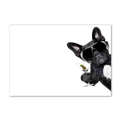 Glass wall art large Martini dog