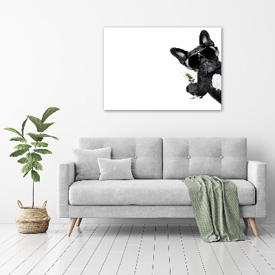 Glass wall art large Martini dog