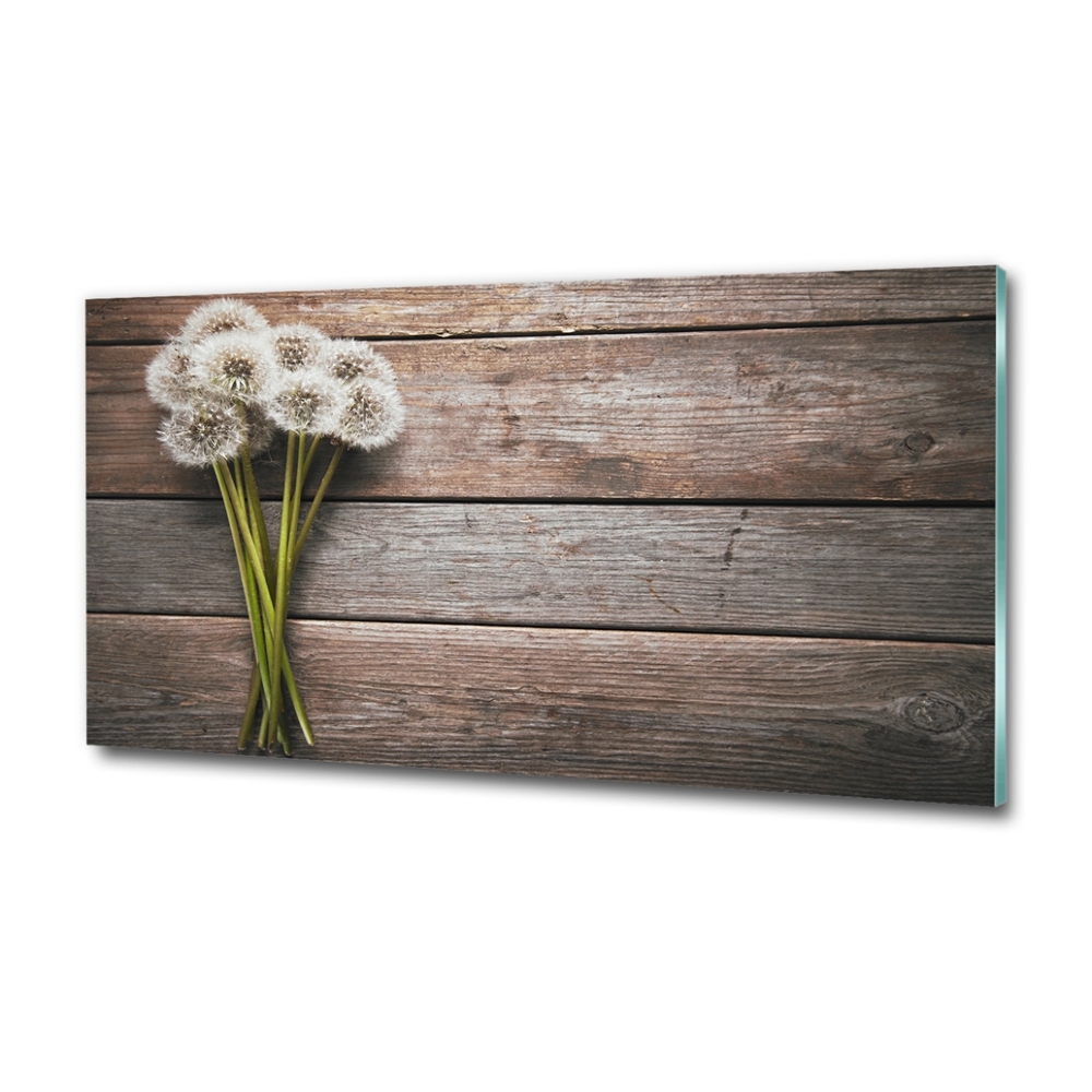 Glass art print Dandelion wood