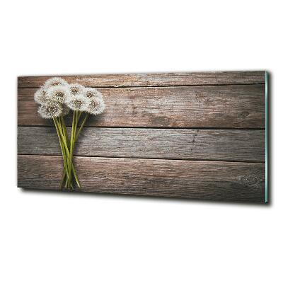 Glass art print Dandelion wood