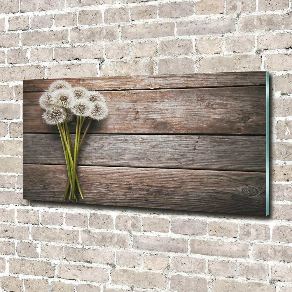 Glass art print Dandelion wood