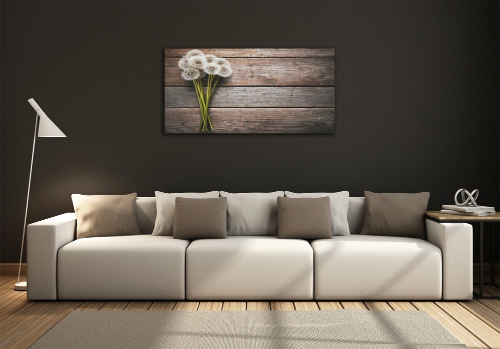 Glass art print Dandelion wood