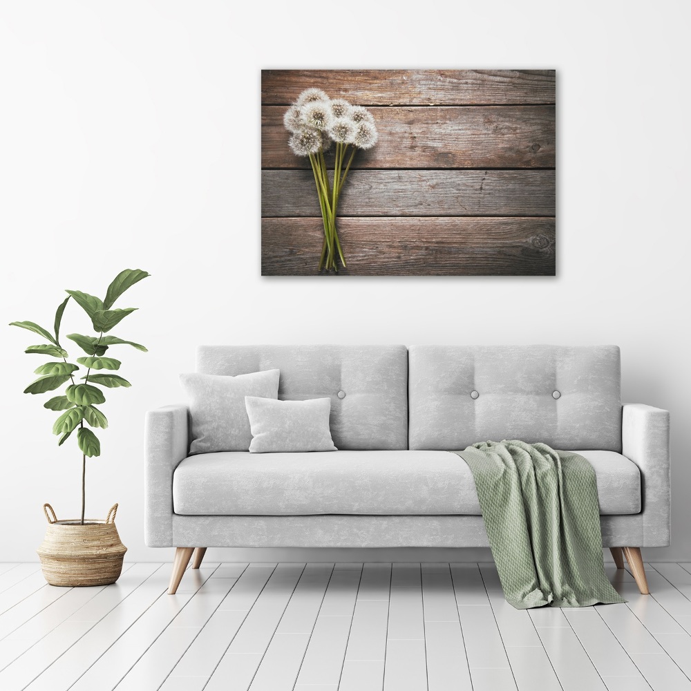 Glass art print Dandelion wood