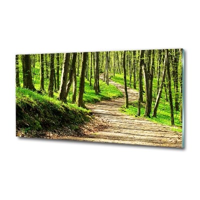 Glass art print Path in the forest