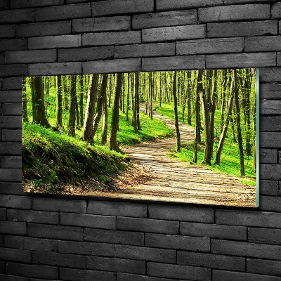 Glass art print Path in the forest