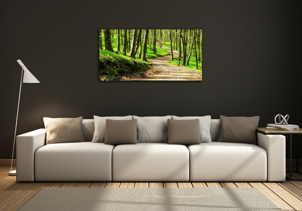 Glass art print Path in the forest