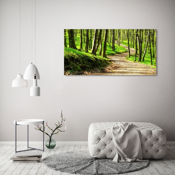 Glass art print Path in the forest