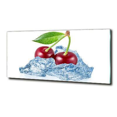 Glass wall art Cherry with ice