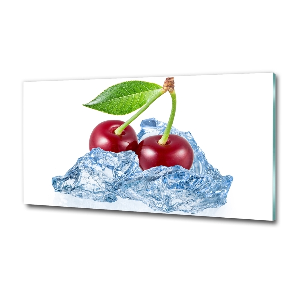 Glass wall art Cherry with ice