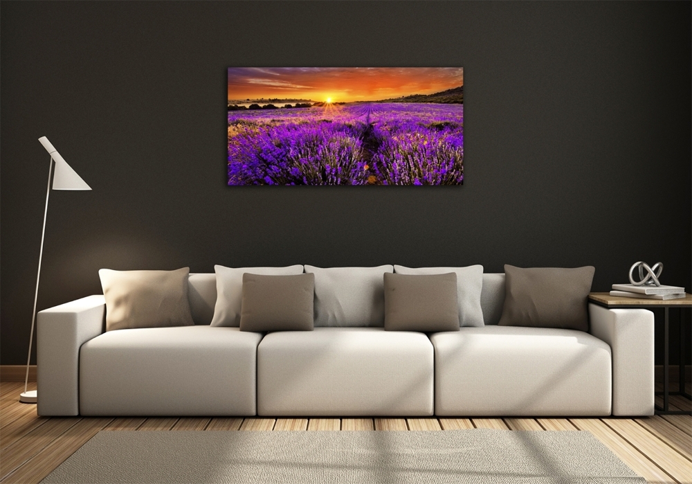 Wall art on glass Lavender field