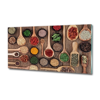 Wall art on glass Spices and herbs