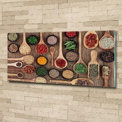 Wall art on glass Spices and herbs