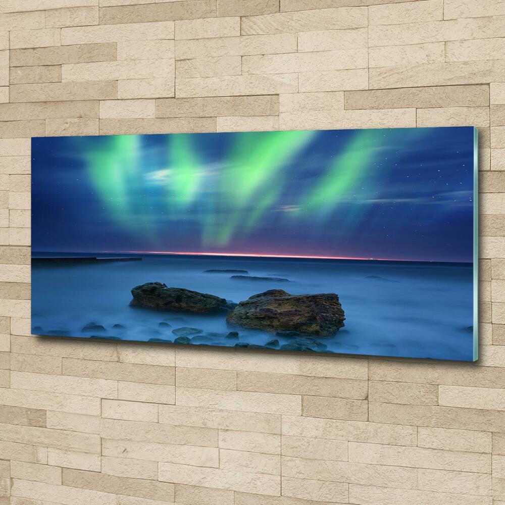 Glass art print Northern lights