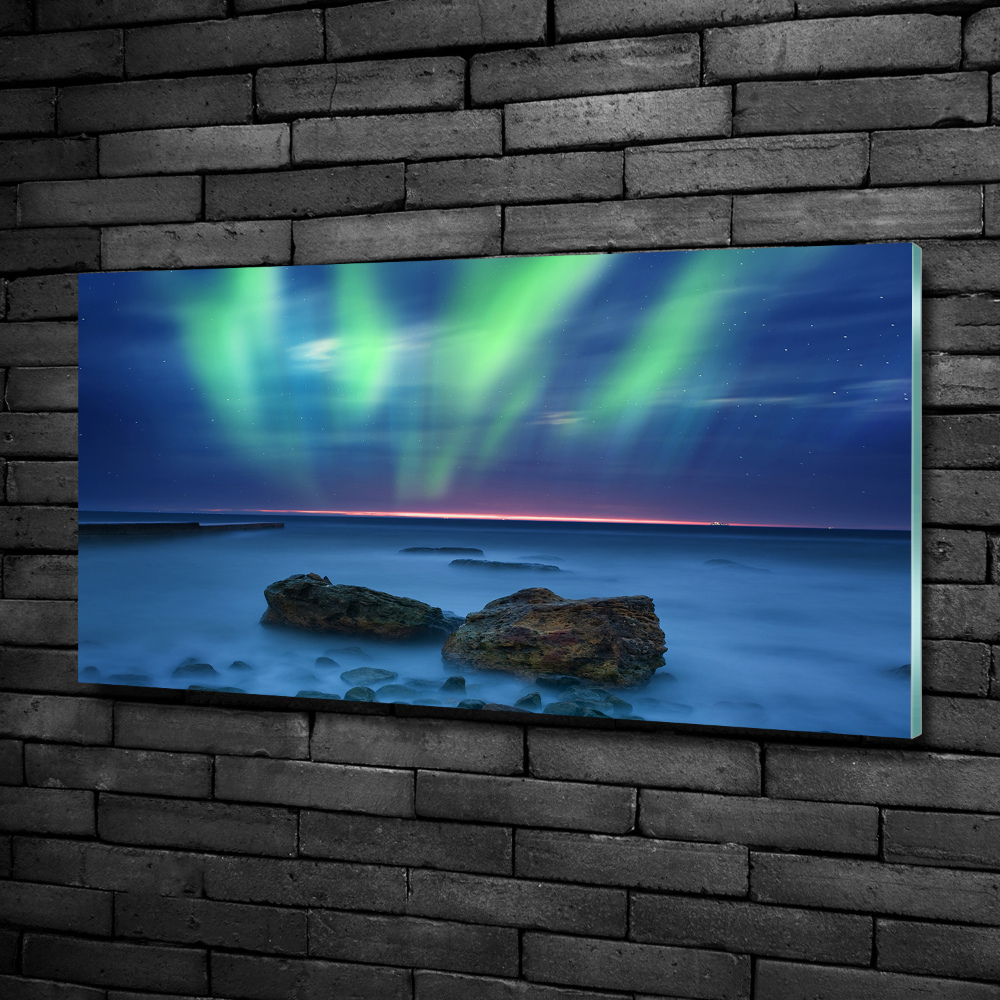 Glass art print Northern lights