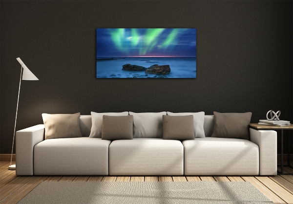 Glass art print Northern lights