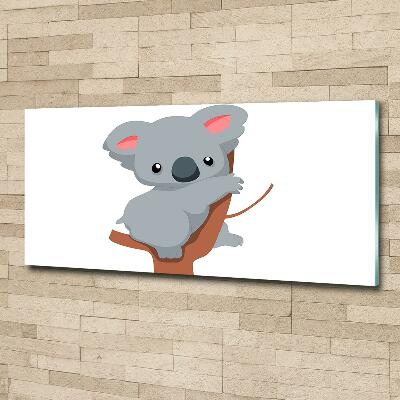 Glass picture print Koala on a tree