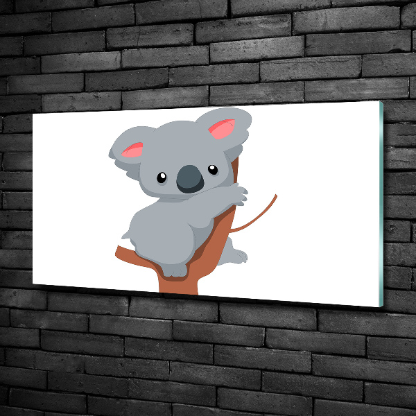 Glass picture print Koala on a tree