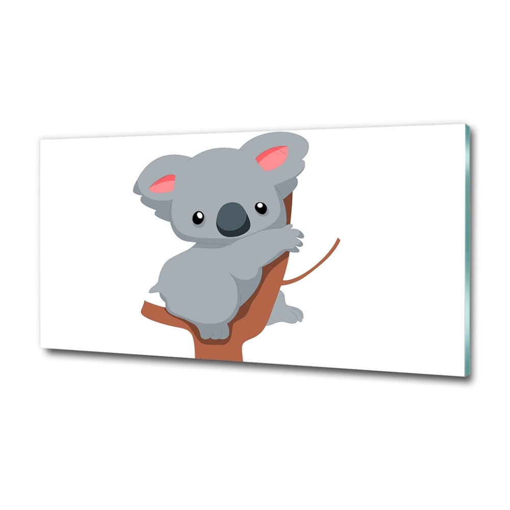 Glass picture print Koala on a tree