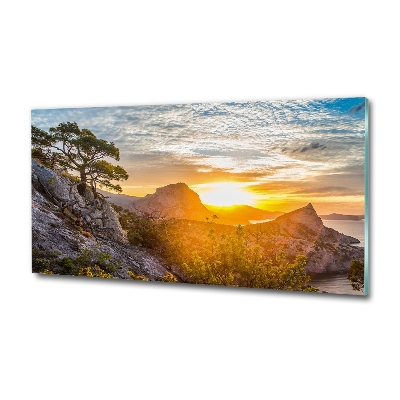 Wall art on glass Sunset