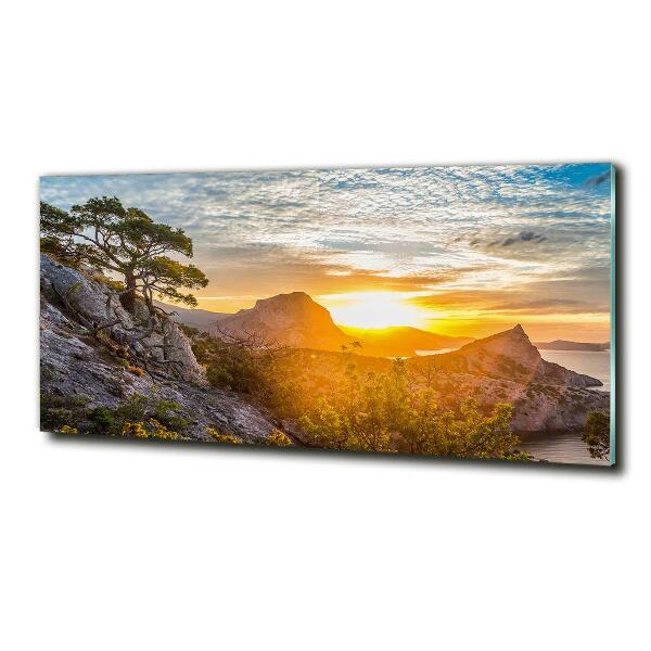 Wall art on glass Sunset