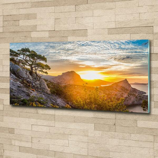 Wall art on glass Sunset