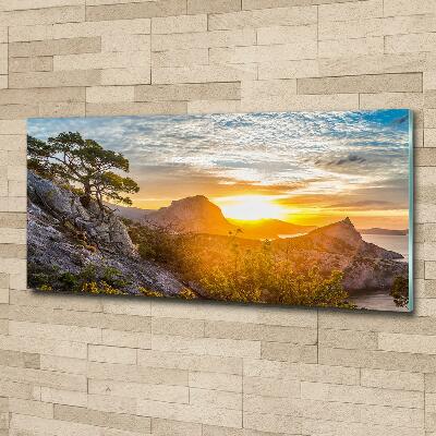 Wall art on glass Sunset