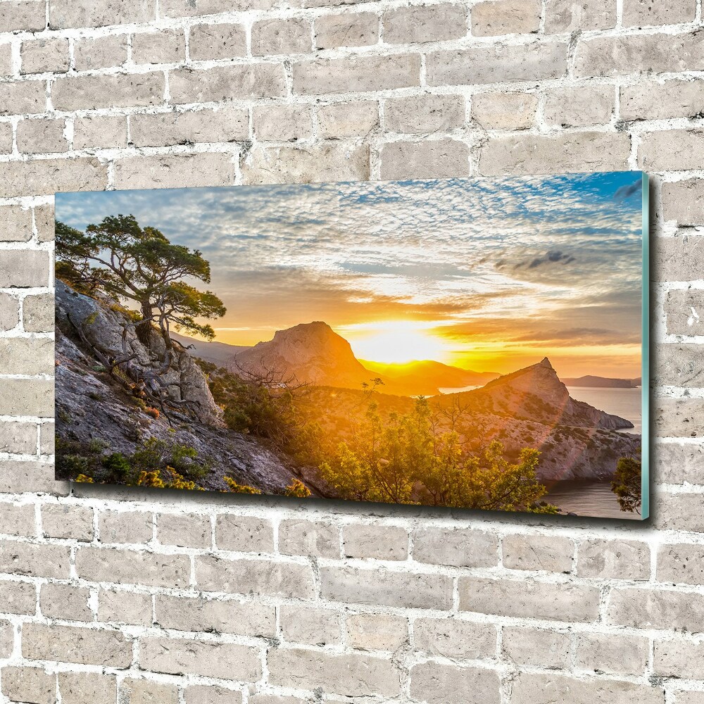 Wall art on glass Sunset