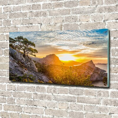 Wall art on glass Sunset