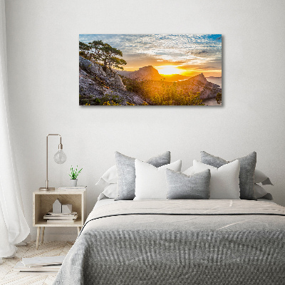 Wall art on glass Sunset