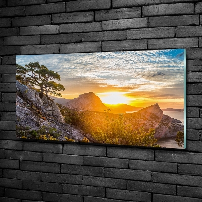 Wall art on glass Sunset