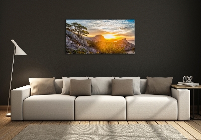 Wall art on glass Sunset