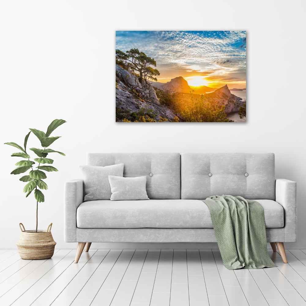 Wall art on glass Sunset