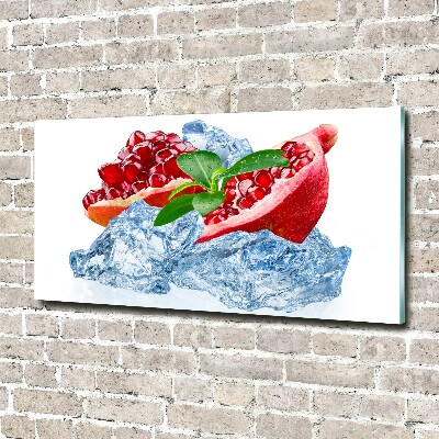 Glass art print Ice navy blue