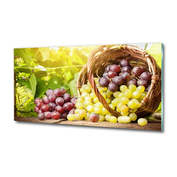 Wall art on glass Grapes in the basket