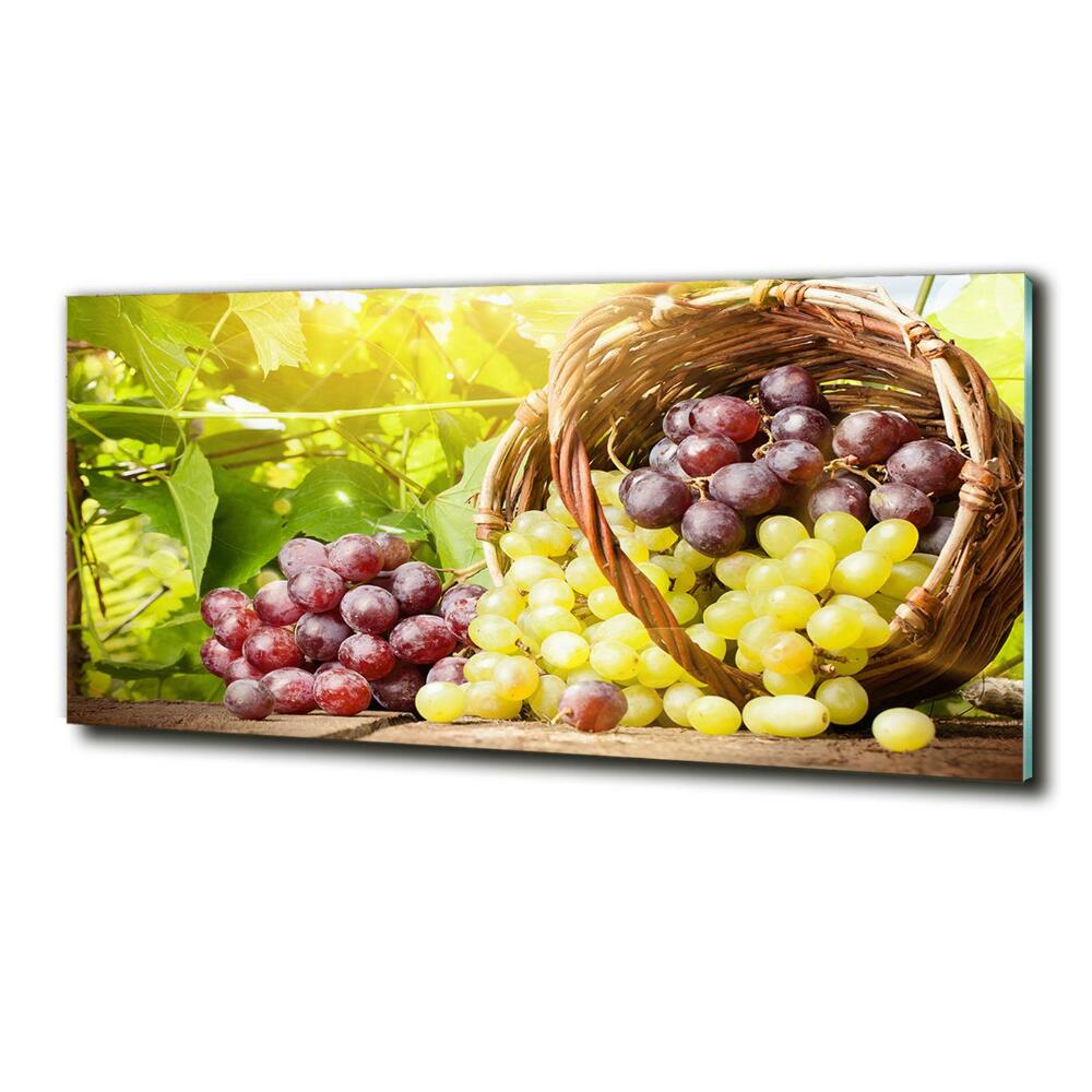 Wall art on glass Grapes in the basket