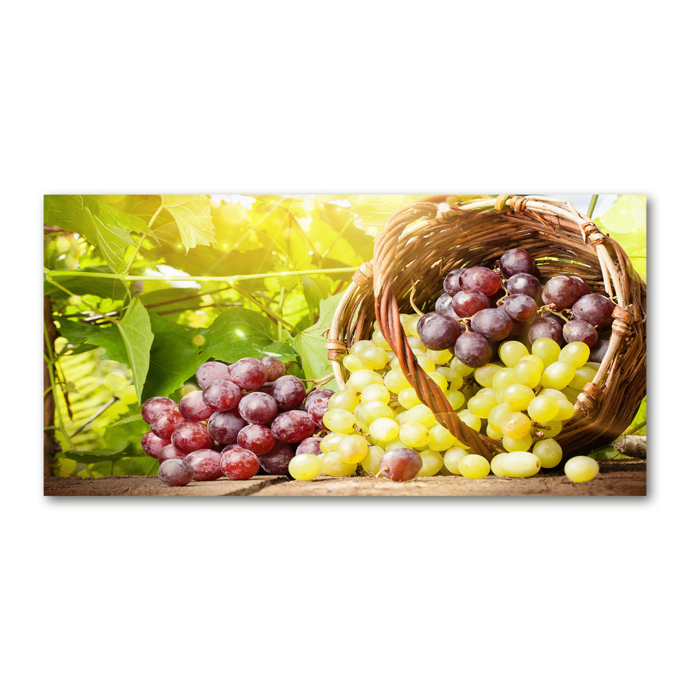 Wall art on glass Grapes in the basket