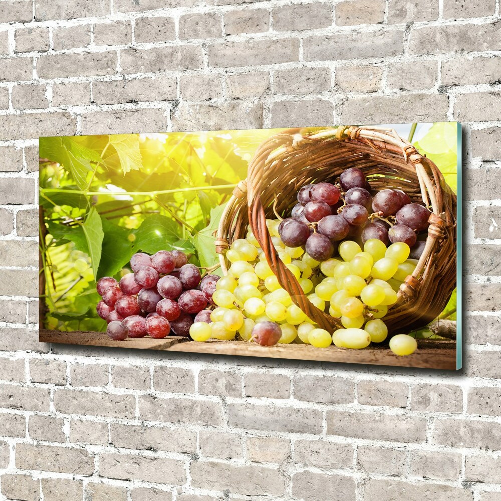 Wall art on glass Grapes in the basket