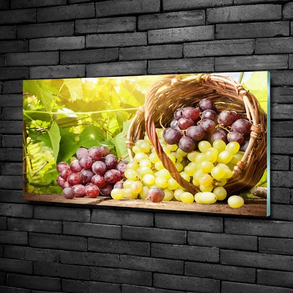 Wall art on glass Grapes in the basket