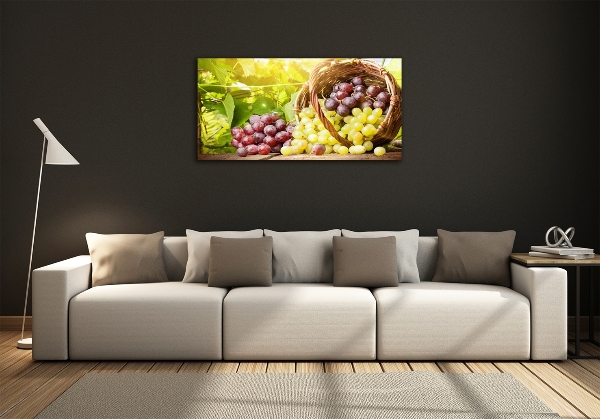 Wall art on glass Grapes in the basket