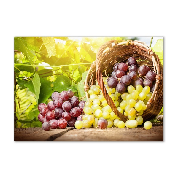 Wall art on glass Grapes in the basket